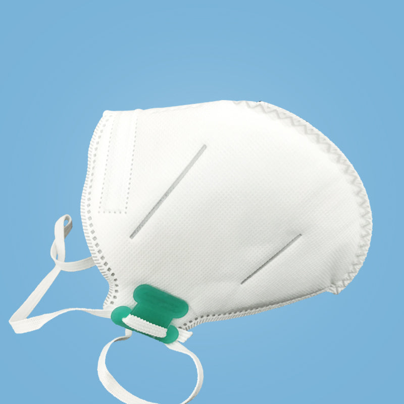 White NIOSH N95 mask right side view