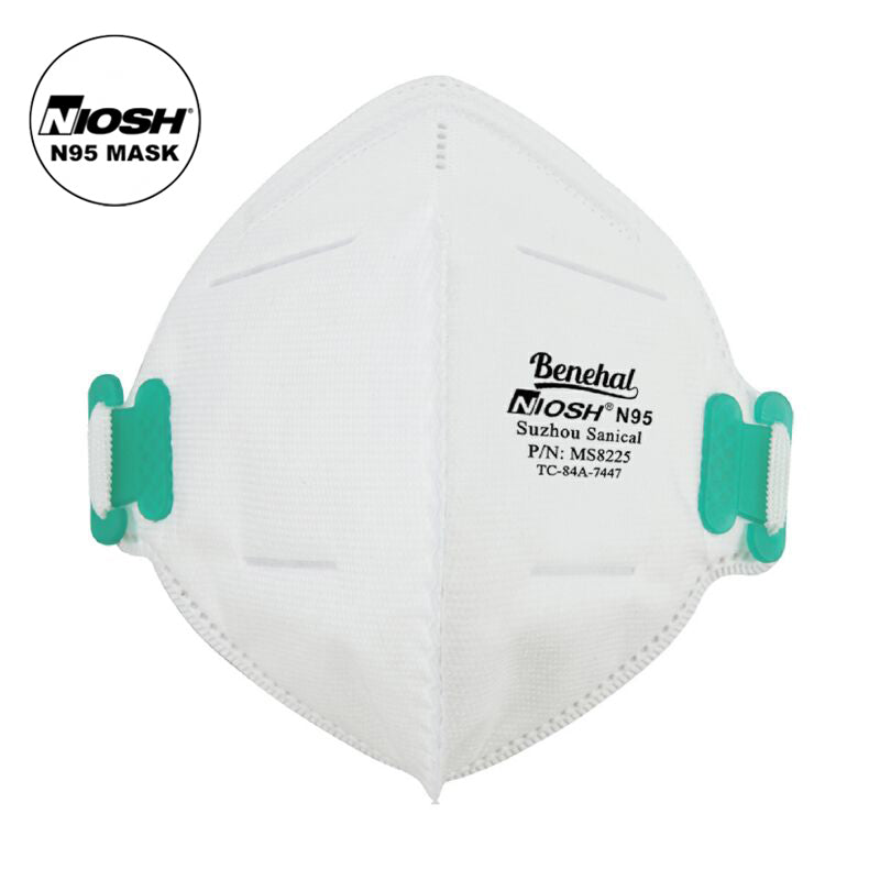 White NIOSH N95 mask front view